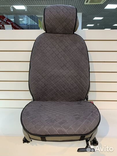 Накидки на сиденья из алькантары серые пара