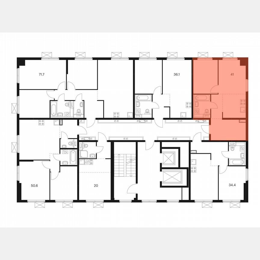 1-к. квартира, 41 м², 13/17 эт.