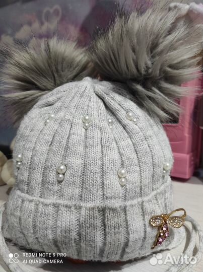 Шапка зимняя для девочки 4-6лет
