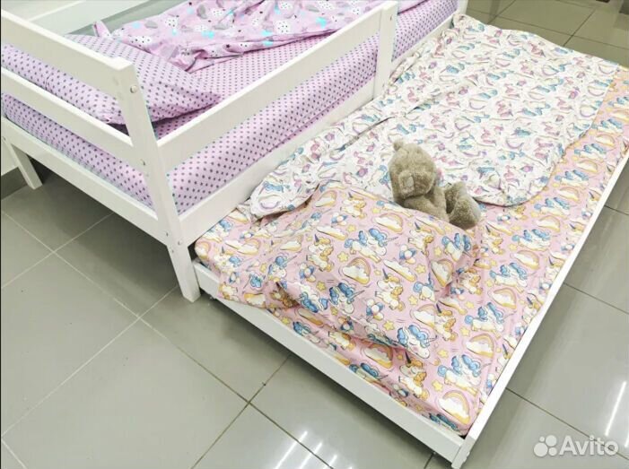 Кроватка выдвижная Софа Выкатная для малыша из нат