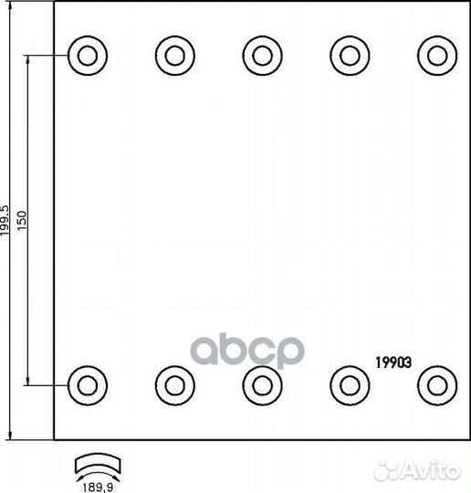 Накладки торм.STD19902 17.5-10.5 (360x200)(93251