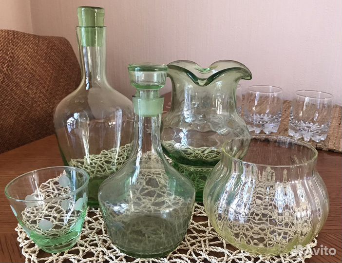 Посуда из цветного стекла СССР