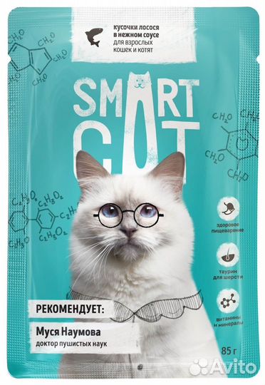 SMART Cat паучи для взрослых кошек и котят: кусочк