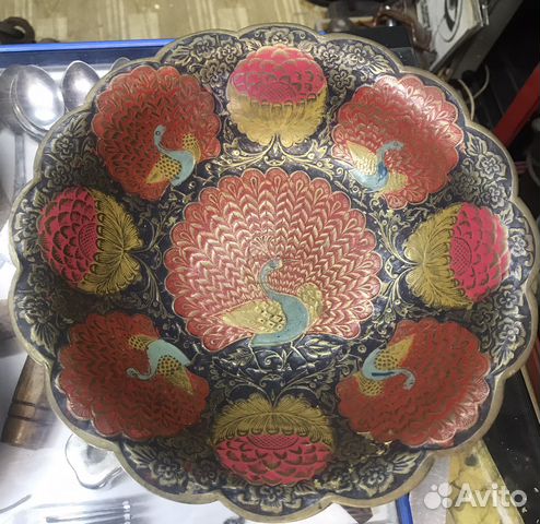 Фруктовница на ножке «Павлин» (Индия)