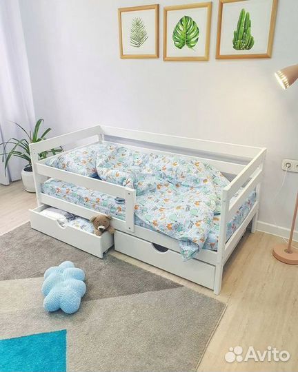 Кроватка софа берёза от 2х лет высокий борт