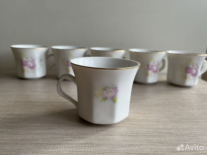 Набор чашек кофейных, керамика (6 штук)