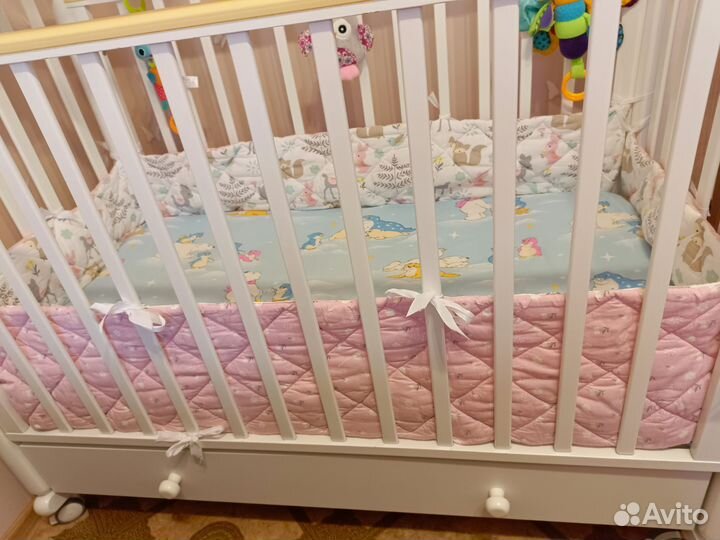 Кроватка для новорожденных бу с ящиком