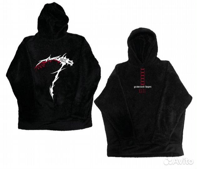 Convulsive graveyard hopes plush hoodie