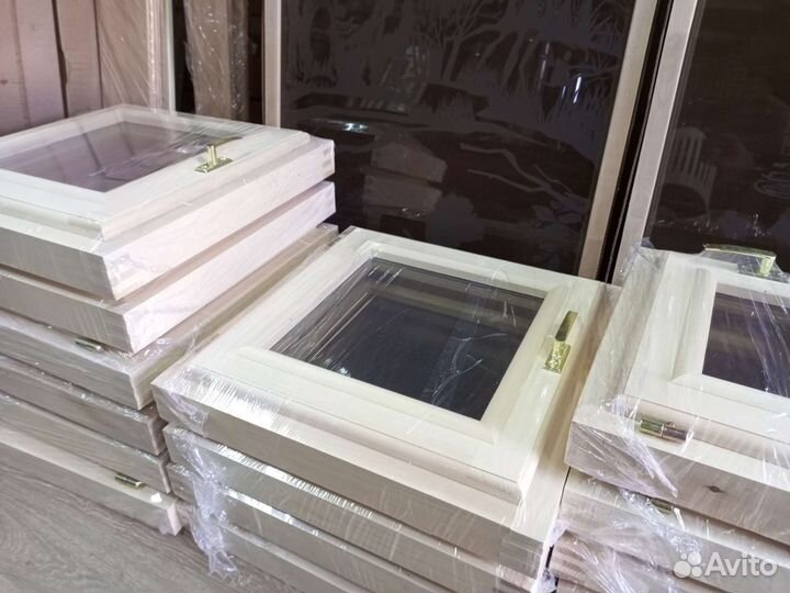 Деревянные окна для бани липа