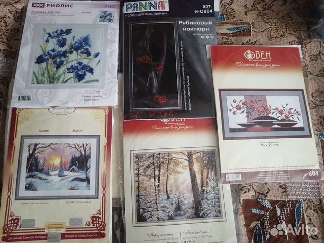 Наборы для вышивки крестом с большим запасом ниток