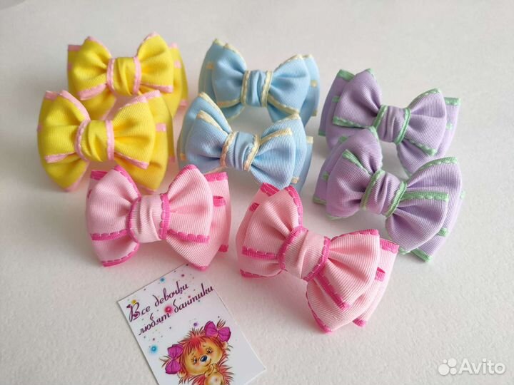 Бантики для волос 7 см