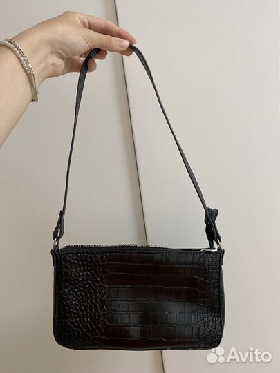 Сумка багет черная