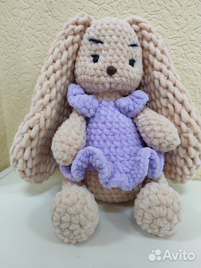 Мягкая игрушка заяц амигуруми новая