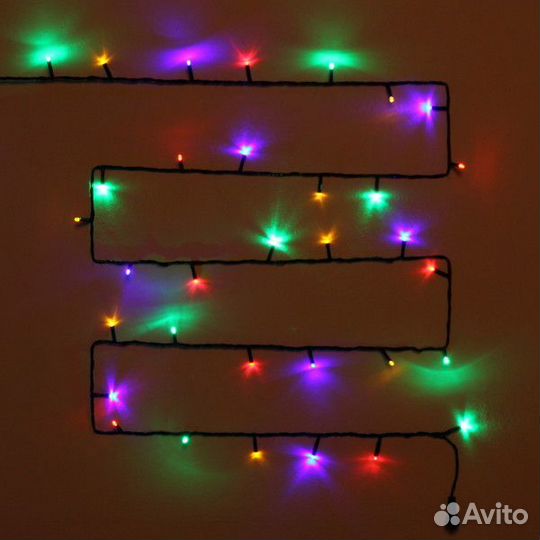 Гирлянда для улицы 11м 120 ламп LED чёрный провод