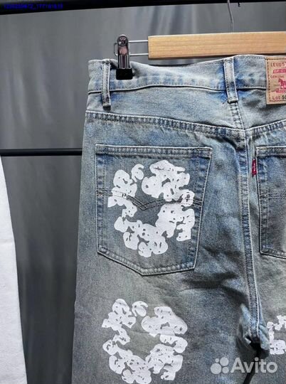 Джинсы Denim Tears серые, белые (Арт.88447)