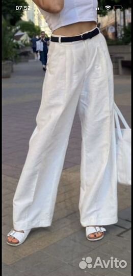 Брюки палаццо лен lime s