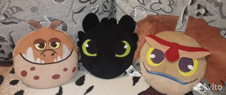 Мягкие игрушки Грозокрыл, Беззубик, Сарделька