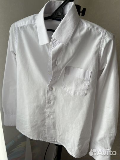 Рубашка белая на мальчика 110