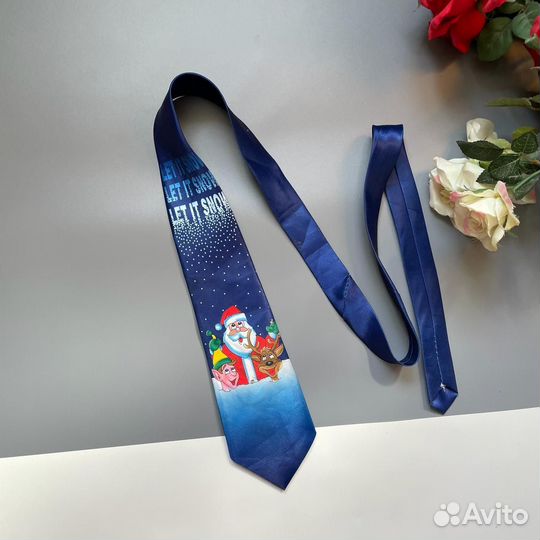 Новогодний галстук Let IT snow