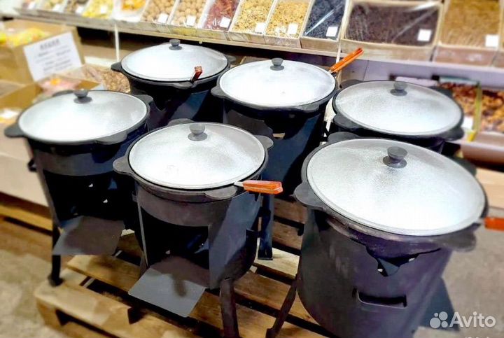 Казан чугунный с печкой в наличии