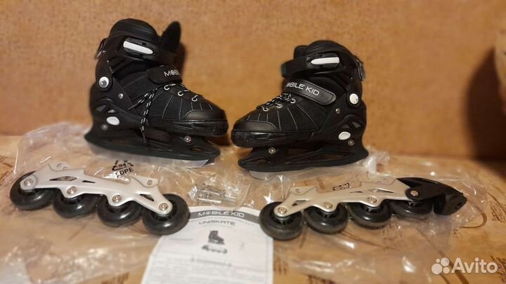 Коньки-ролики (2в1) размер М (31-34)