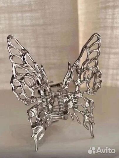 Металлическая заколка для волос краб бабочка