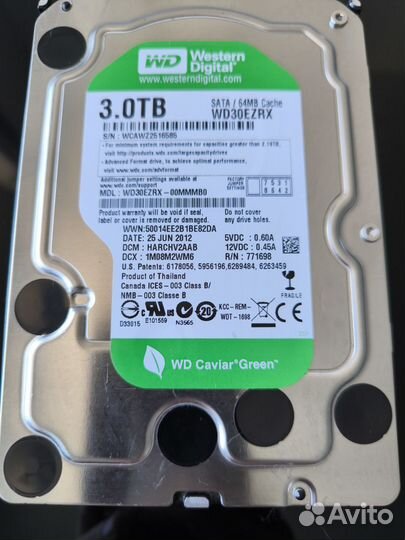 Жёсткий диск WD Green 3Tb 2шт