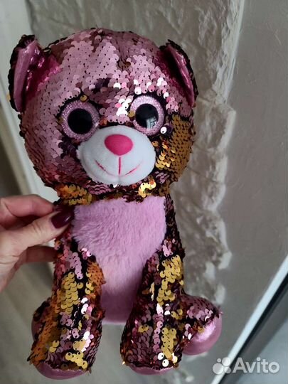 Кошечка с паетками, 27см