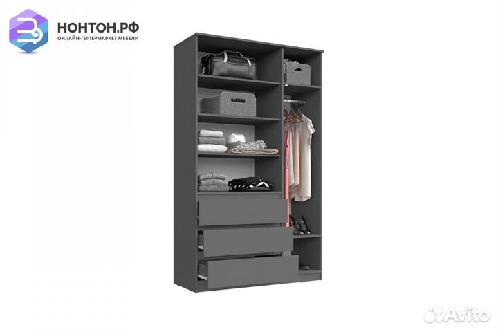 Шкаф 3-х дверный Челси графит