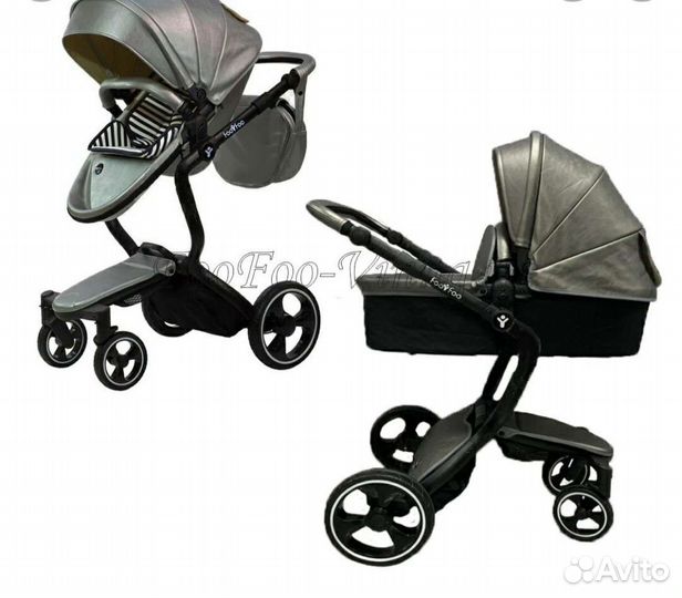 Коляска 2 в 1 эко кожа бу
