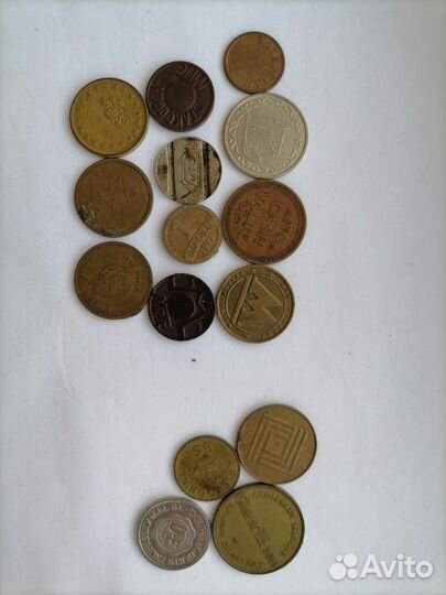 Жетоны транспорт метро, таксофон