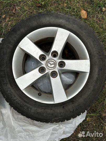 Литые диски mazda 3 r15 с зимней ризиной Michelin