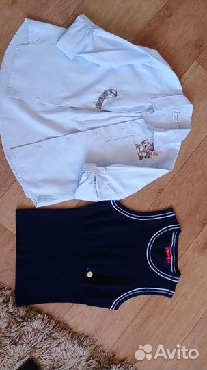 Рубашка и жилет для девочки, р. 122-128