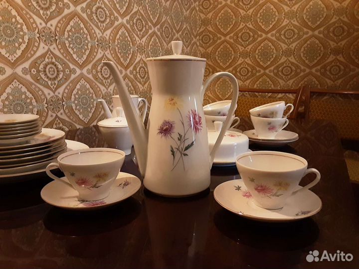 Сервиз кофейный/ чайный, фарфор гдр, 30 предметов