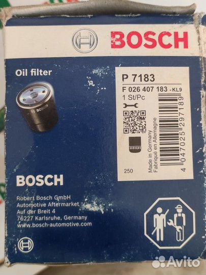 Оригинальный Масляный фильтр Bosch P7183