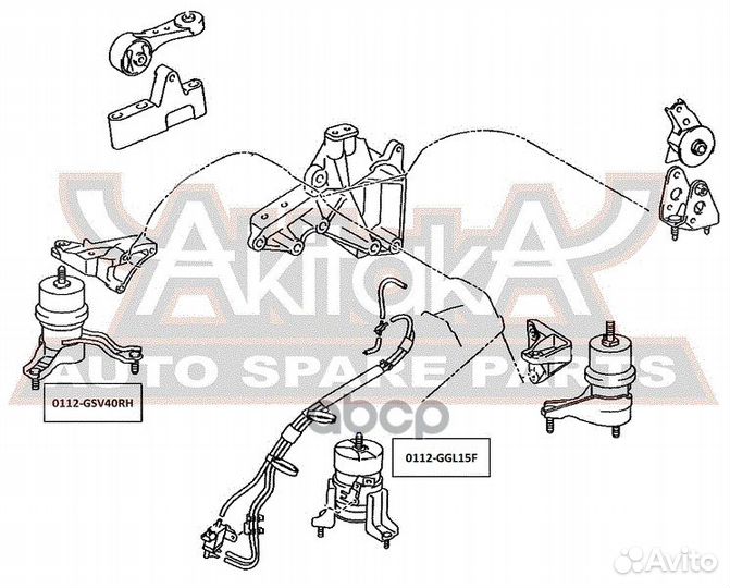 Подушка двигателя прав 0112GSV40RH asva