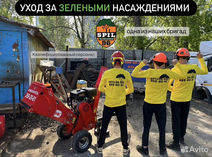 Удаление деревьев.расчистка участков.измельчение