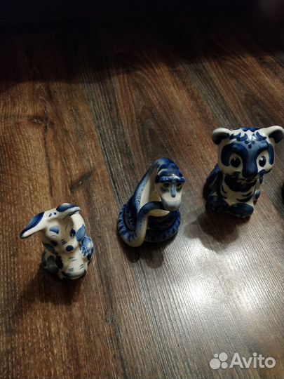 Фигурки животных гжель
