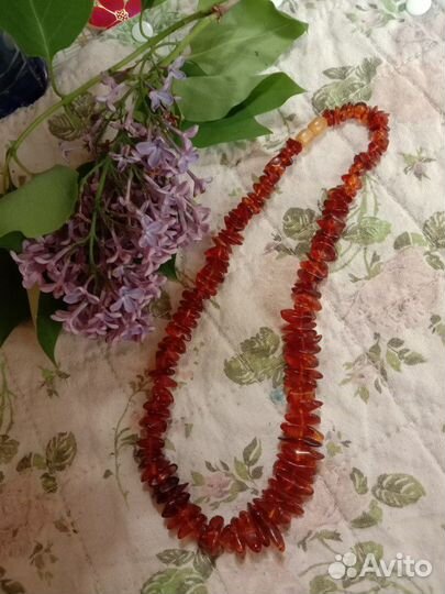 Бусы из натурального янтаря времён СССР