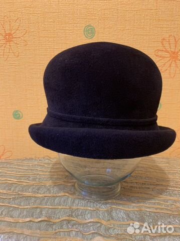 Шляпа темно-синяя чехословатский фетр,из кролика