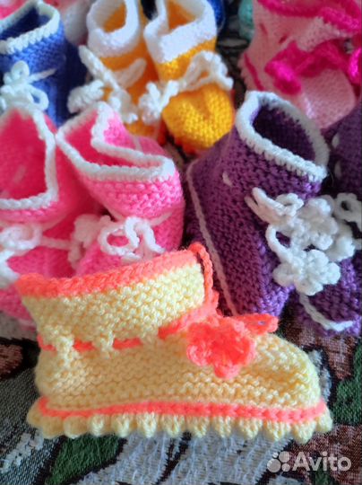 Пинетки детские вязаные