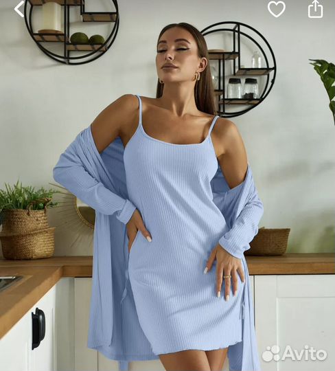 Комплект халат и сорочка