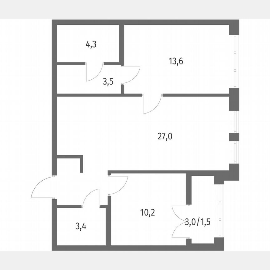 2-к. квартира, 63,3 м², 2/9 эт.