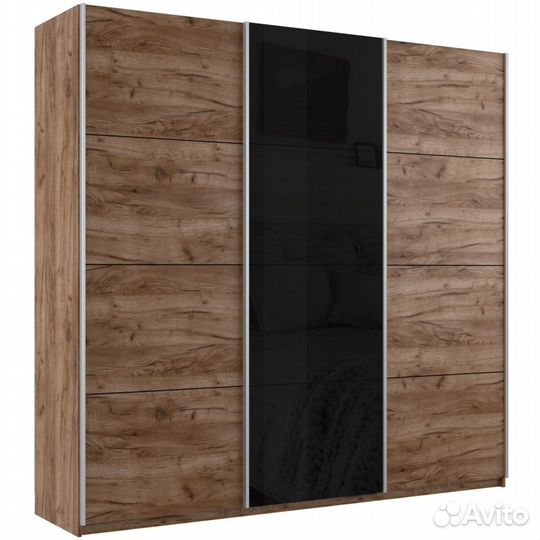 Шкаф-купе Прайм 3-х дверный (лдсп, Черное стекло)