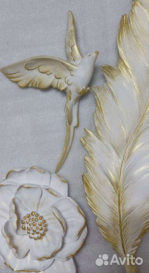 Гипсовый настенный декор панно барельеф