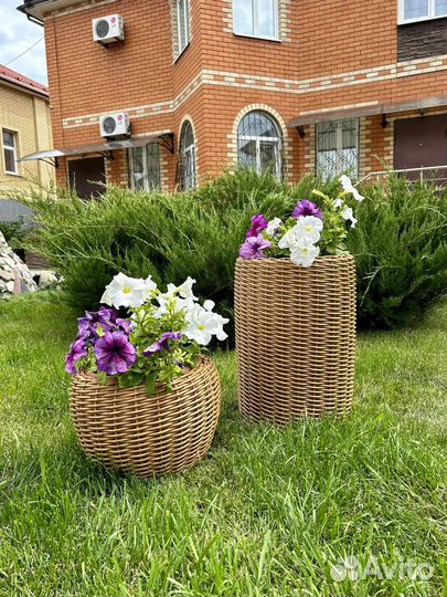 Кашпо из ротанга