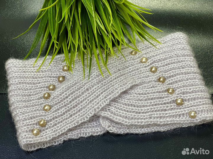 Повязка на голову вязаная