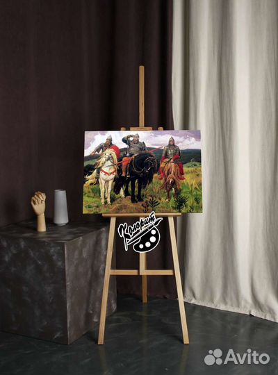 Три богатыря картина на холсте 50х70см