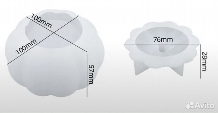 Силиконовый молд шкатулка тыква