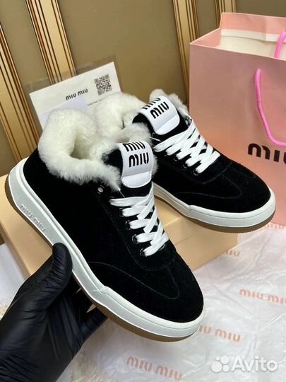 Кроссовки зимние женские miu miu